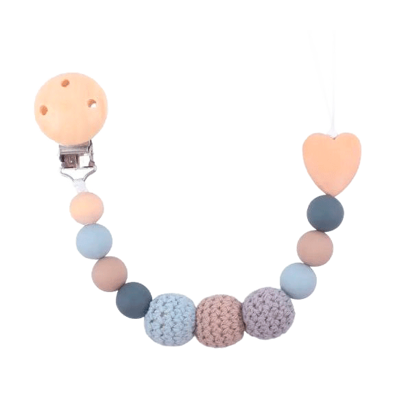 Держатель для соски, голубой/бежевый/серый