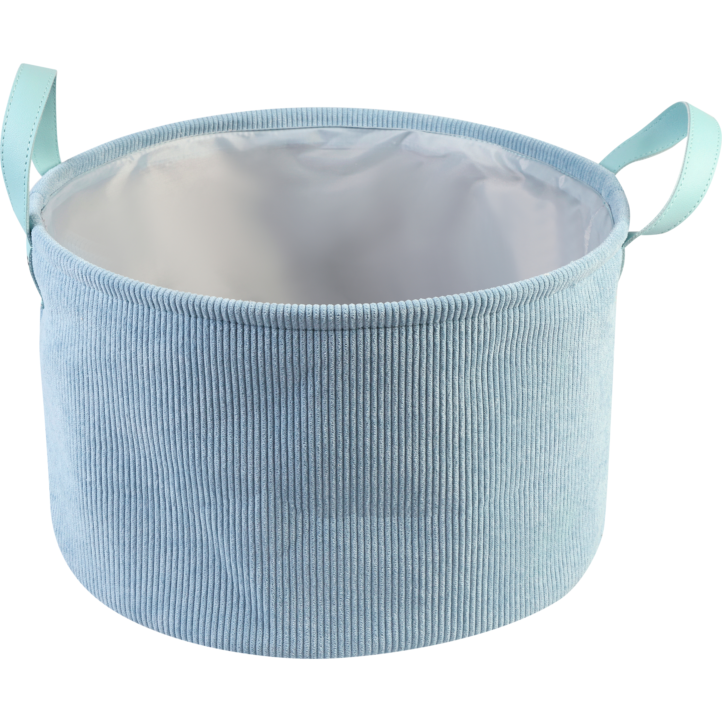 Вельветовая корзина круглая 35х20 см, голубая