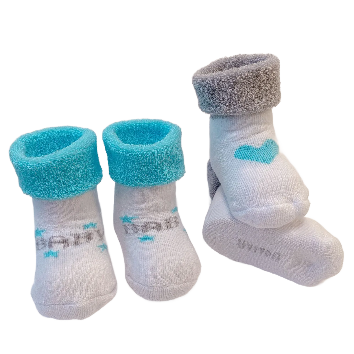 Тёплые носочки 0-6 месяцев, бирюзовые