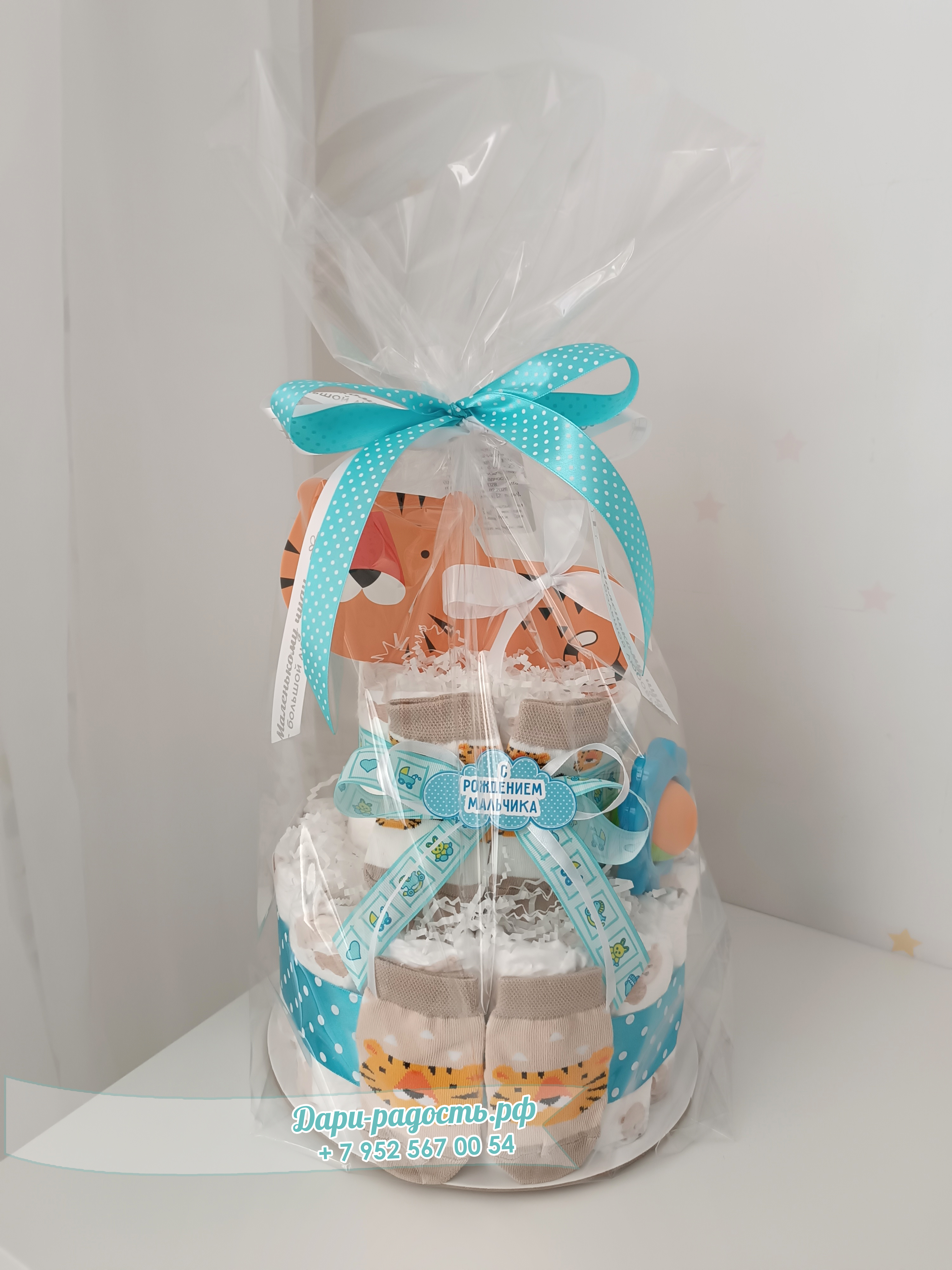 Тортик из подгузников для мальчика 